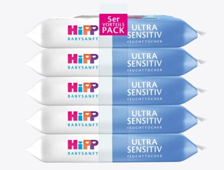 HiPP Dětské jemné vlhčené ubrousky Ultra sensitive 5x48 ks, 240 ks