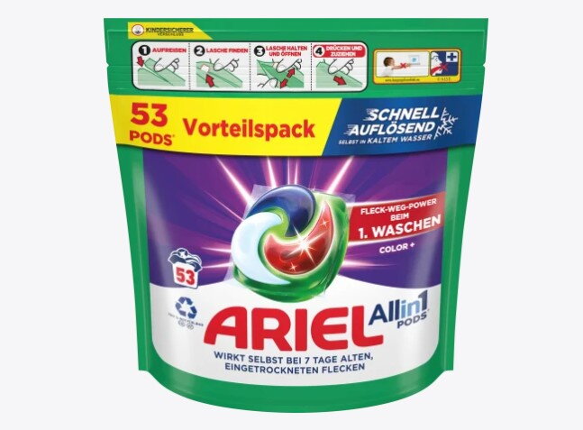 Ariel All-in-1 gelové kapsle Color, 53 dávek
