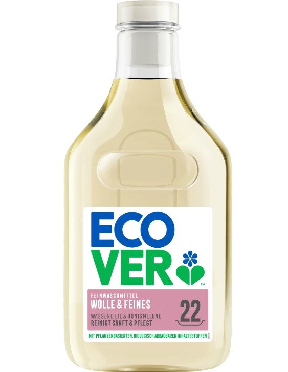 ECOVER Prací gel na vlnu a jemné praní, tekutý leknín a medový meloun, 22 PD