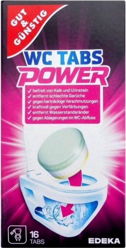 G&G POWER čistící tablety do WC s vůní citronu, 16ks